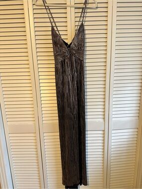 Pinkblush Metallic Black Maxi Dress